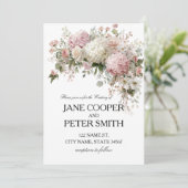 Pastel hydrangeas and roses Budget Wedding 招待状 (スタンド正面)