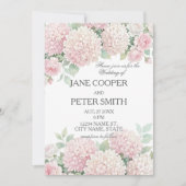 Pastel hydrangeas and roses budget Wedding  招待状 (正面)