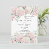Pastel hydrangeas and roses budget Wedding  招待状 (スタンド正面)