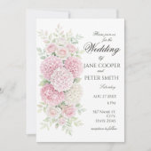 Pastel hydrangeas and roses Budget Wedding  Invita 招待状 (正面)