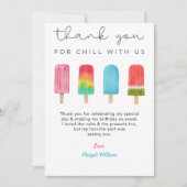 Pastel Ice Cream Birthday Thank You cards  サンキューカード (正面)