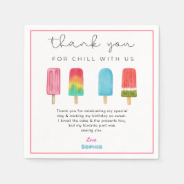 Pastel Ice Cream Birthday Thank You cards  スタンダードカクテルナプキン