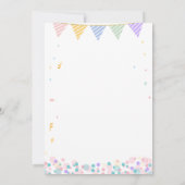 Pastel Ice Cream Six Seven Birthday Party Glitter 招待状 (裏面)