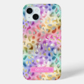 Pastel Iridescent Leopard Print Monogrammed Case-Mate iPhoneケース (裏面)