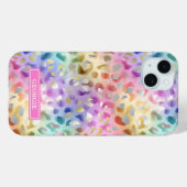 Pastel Iridescent Leopard Print Monogrammed Case-Mate iPhoneケース (裏面 (横))