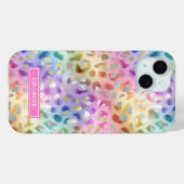 Pastel Iridescent Leopard Print Monogrammed Case-Mate iPhoneケース (裏面 (横))