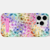 Pastel Iridescent Leopard Print Monogrammed Case-Mate iPhoneケース (裏面 (横))