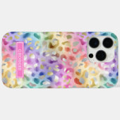 Pastel Iridescent Leopard Print Monogrammed Case-Mate iPhoneケース (裏面 (横))