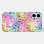 Pastel Iridescent Leopard Print Monogrammed Case-Mate iPhoneケース (裏面 (横))