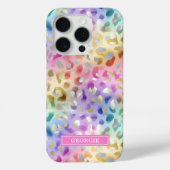 Pastel Iridescent Leopard Print Monogrammed Case-Mate iPhoneケース (裏面)