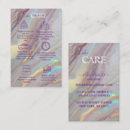 Pastel Iridescent Marble Cake Care 名刺