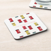 Pastel Japanese Postbox: Watercolor Crayon Style  コースター (左側)