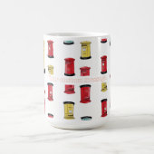 Pastel Japanese Postbox: Watercolor Crayon Style  コーヒーマグカップ (中央)