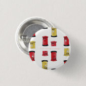 Pastel Japanese Postbox: Watercolor Crayon Style  缶バッジ (正面&裏面)