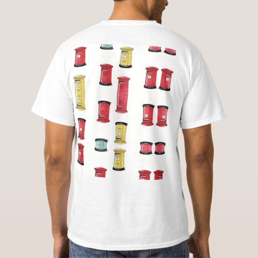 Pastel Japanese Postbox: Watercolor Crayon Style Tシャツ (裏面)