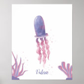 Pastel Jellyfish Dreams Customizable ポスター (正面)
