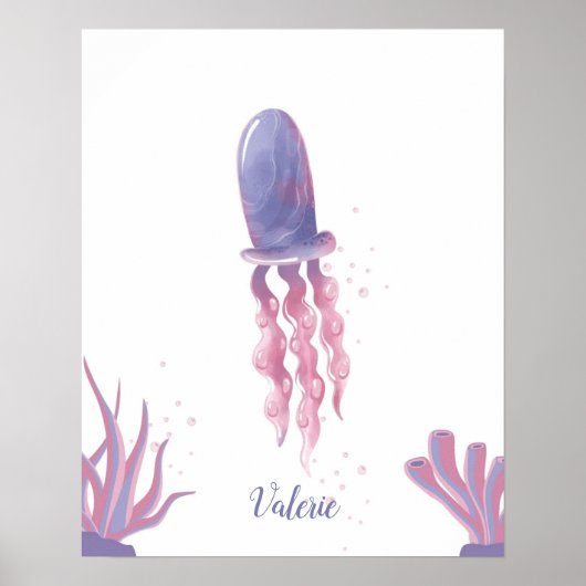 Pastel Jellyfish Dreams Customizable ポスター (正面)