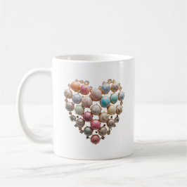 Pastel Jewel Heart Floral Art Mug — Cottagecore Cr コーヒーマグカップ