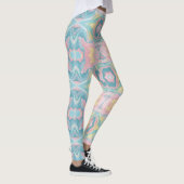 Pastel Kaleidoscope Pattern | Pink & Mint Mandala レギンス (右)