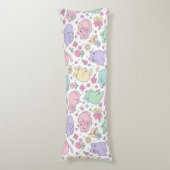 Pastel Kawaii Cats and Flowers Pattern  ボディピロー (正面縦)