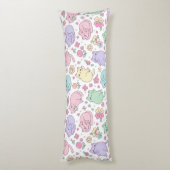 Pastel Kawaii Cats and Flowers Pattern  ボディピロー (裏面 (縦))