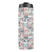 Pastel Kawaii Character Collage タンブラー (正面)