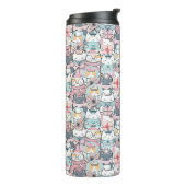 Pastel Kawaii Character Collage タンブラー (回転左)