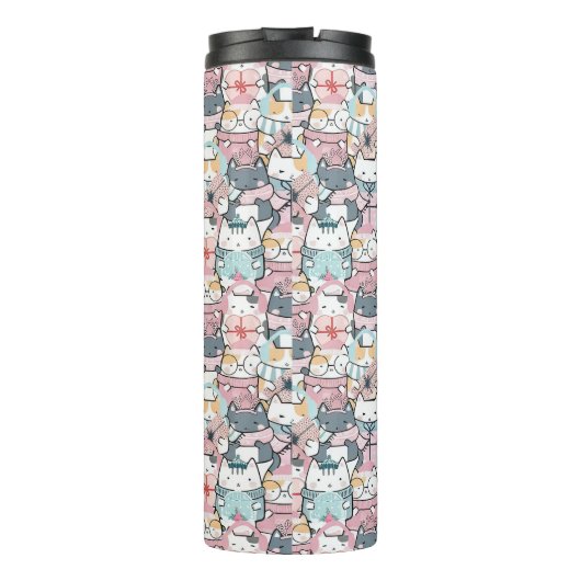 Pastel Kawaii Character Collage タンブラー (裏面)