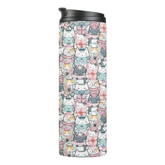 Pastel Kawaii Character Collage タンブラー (回転右)