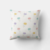Pastel Kawaii Cloud Pattern Throw Pillow クッション (裏面)
