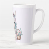 Pastel Kawaii Unicorn Doll with Flower Basket カフェラテマグ (右)