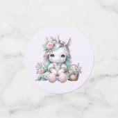 Pastel Kawaii Unicorn Doll with Flower Basket コンフェッティ (スモール正面)