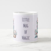 Pastel Kawaii Unicorn Doll with Flower Basket ジャンボコーヒーマグカップ (正面)