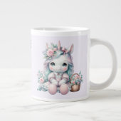 Pastel Kawaii Unicorn Doll with Flower Basket ジャンボコーヒーマグカップ (右)