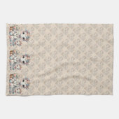 Pastel Kawaii Unicorn Mother Daughter Duo Beige キッチンタオル (横)