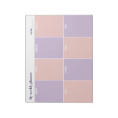 Pastel Lavender and Peach Custom Weekly Planner ノートパッド (回転)
