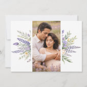 Pastel Lavender Flowers & Greenery Elegant Spring  招待状 (裏面)