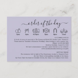 Pastel Lavender LiWedding Details Order Of The Day エンクロージャーカード
