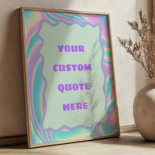 Pastel Lavender, Pink & Blue Custom Quote ポスター