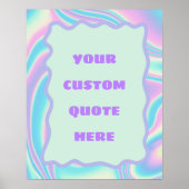 Pastel Lavender, Pink & Blue Custom Quote ポスター (正面)