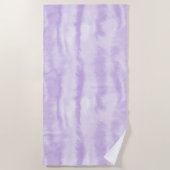 Pastel Lavender Tie-Dye Watercolor Effect ビーチタオル (正面)