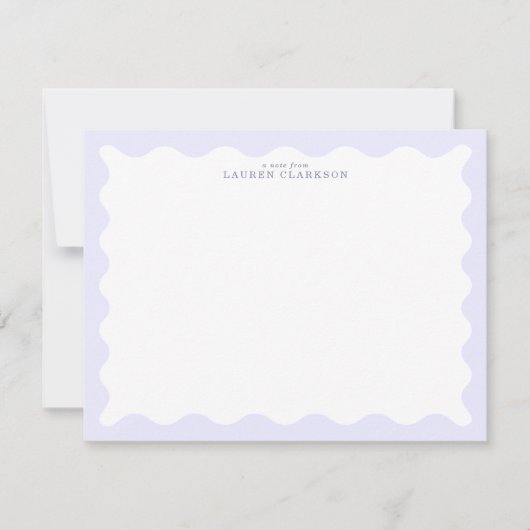 Pastel Lavender Wavy Frame Note Card 招待状 (正面)