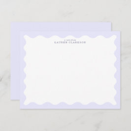 Pastel Lavender Wavy Frame Note Card 招待状