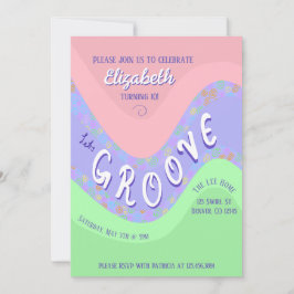 Pastel Lets Groove Girl's Birthday Invitation 招待状