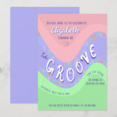 Pastel Lets Groove Girl's Birthday Invitation 招待状 (正面/裏面)