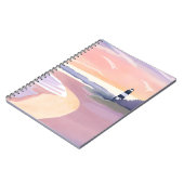 Pastel Lighthouse | Coastal Beach Shore Watercolor ノートブック (左側)
