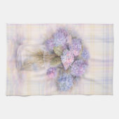 Pastel Lilac Hydrangea Kitchen Tea Towel キッチンタオル (横)