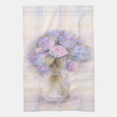 Pastel Lilac Hydrangea Kitchen Tea Towel キッチンタオル (縦)