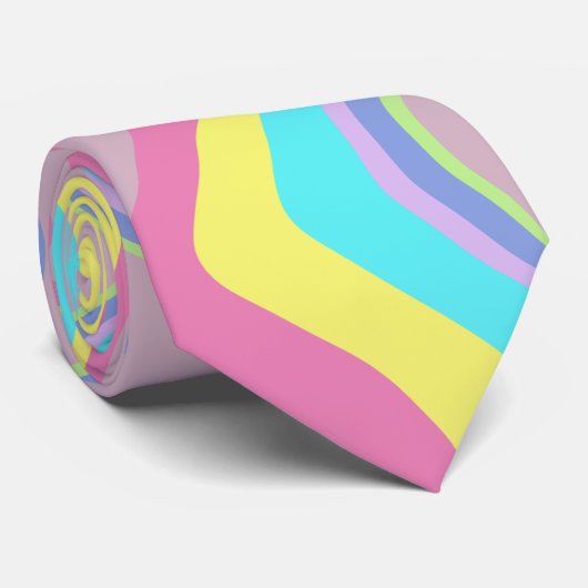 Pastel Liquify Waves ネクタイ (ロール)