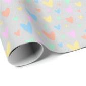Pastel love Heart Pattern Gift Wrap ラッピングペーパー (ロールコーナー)